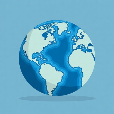 Blue Globe Earth Illustration