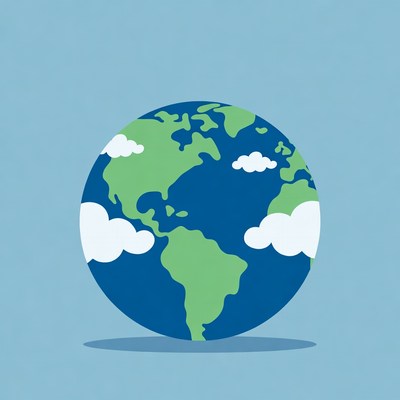 Earth Planet with Clouds Illustration