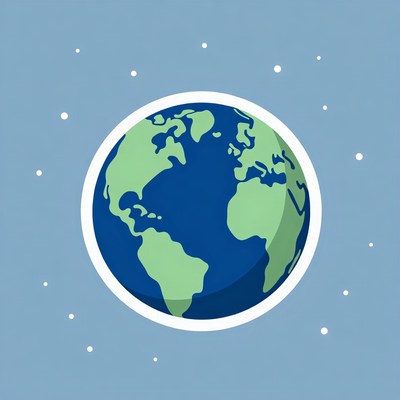 Earth Globe in Space Illustration