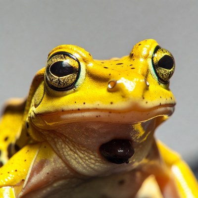 Yellow tree frog close-up