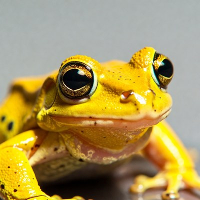 Yellow tree frog close-up