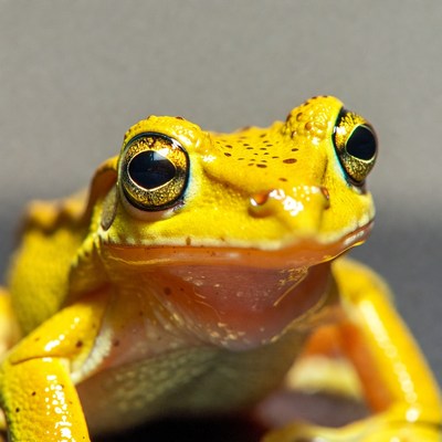 Yellow tree frog close-up