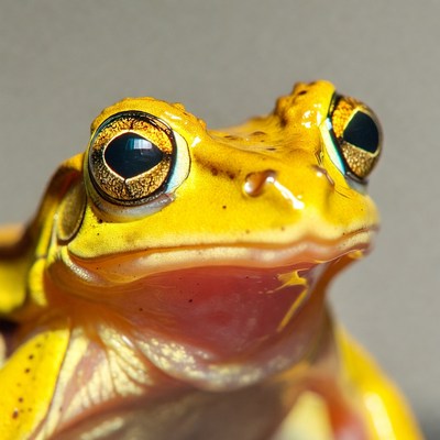Close-up yellow tree frog