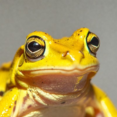Yellow tree frog close-up