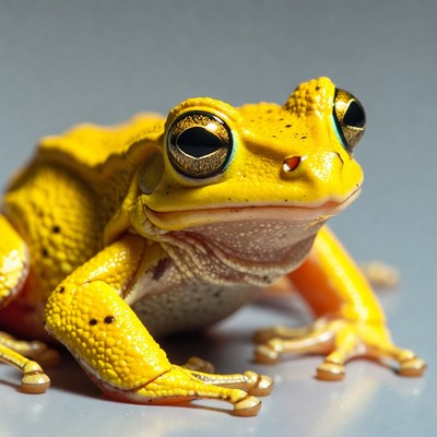 Yellow tree frog close-up