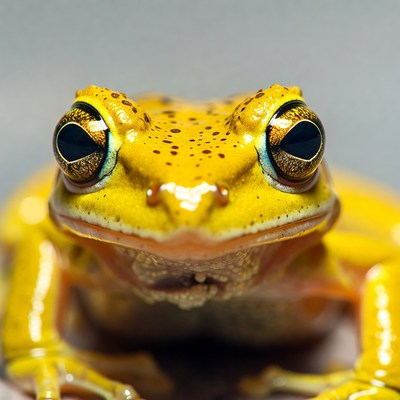 Close-up yellow spotted frog