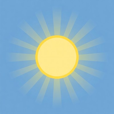 Bright sun on blue sky