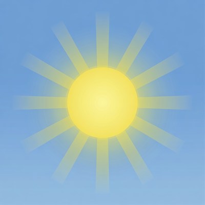 Bright Sun on Blue Sky