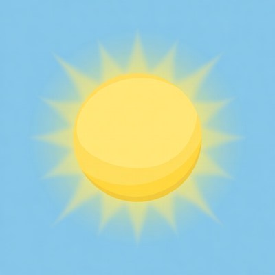 Bright sun on blue sky