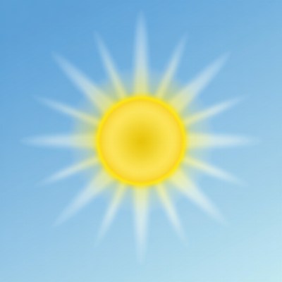 Bright Sun in Blue Sky