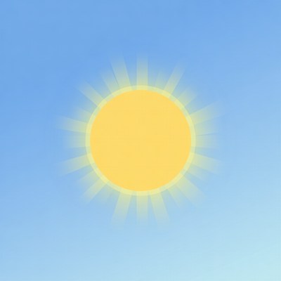 Bright Sun in Blue Sky