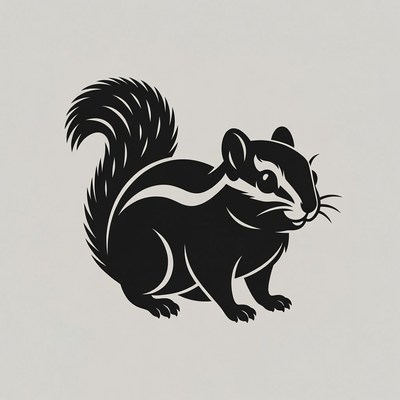 Black silhouette chipmunk illustration