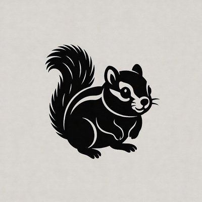 Cute chipmunk silhouette illustration