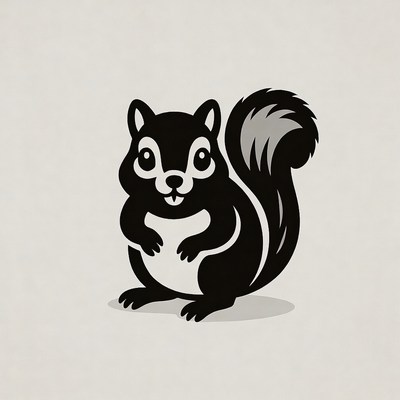 Cute black squirrel illustration