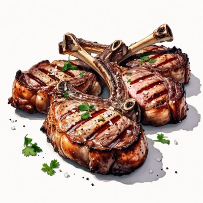 Grilled Pork Chops with Herbs