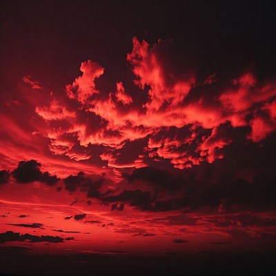 Red Clouds in Dark Sky