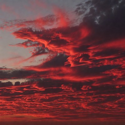Dramatic Red Sunset Clouds