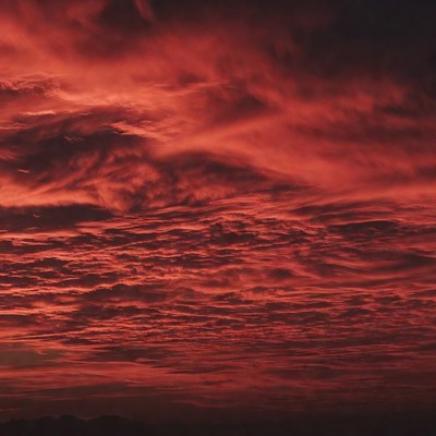Vibrant Red Sunset Clouds