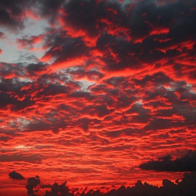 Dramatic Red Sunset Clouds