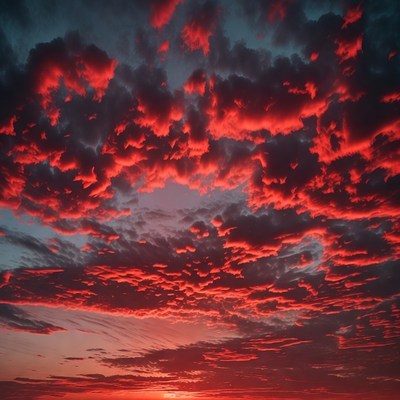 Dramatic Red Sunset Clouds