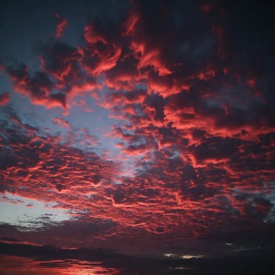 Dramatic Red Sunset Clouds