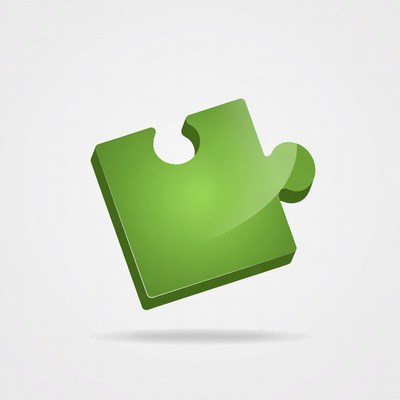 Green 3D puzzle piece