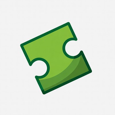 Green puzzle piece illustration