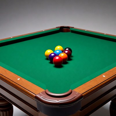 Pool balls on green table