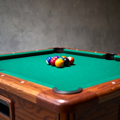 Pool balls on green table