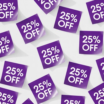 25% Off Purple Stickers