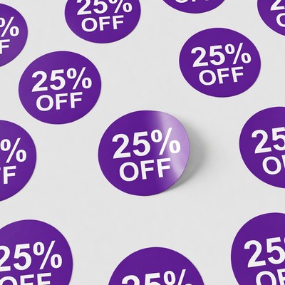 Purple 25% Off Stickers