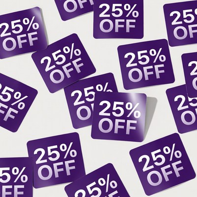 25% Off Purple Stickers