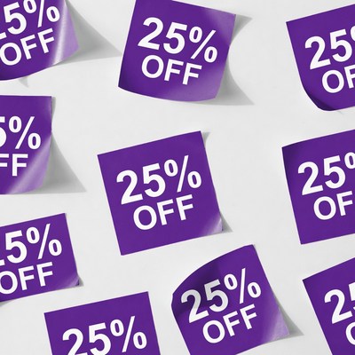 25% Off Purple Sticky Labels