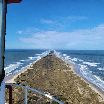 Ocean View from Lighthouse Over Sandbar
