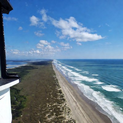 Aerial View of Coastal Beach and Ocean