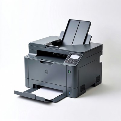Black Laser Printer with Open Trays