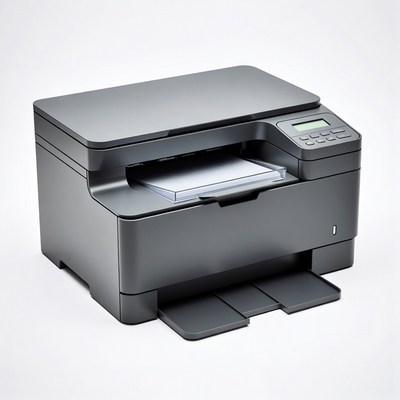 Black Multifunction Printer with Paper Tray