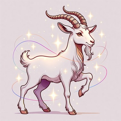 Sparkling White Goat Illustration