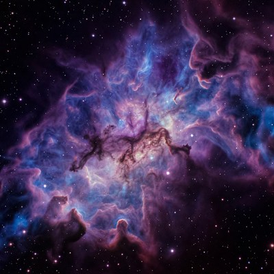 Vibrant Crab Nebula in Deep Space