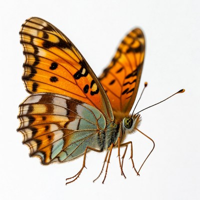 Orange butterfly with black spots