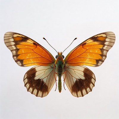 Orange butterfly with white wings