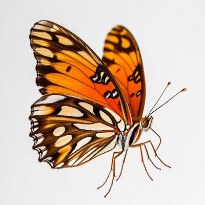 Orange butterfly with white wings