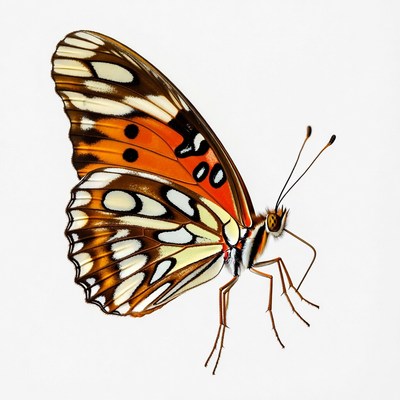 Orange and Black Butterfly Wings Spread