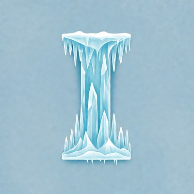 Icy Letter I with Icicles
