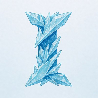 Ice Crystal Letter I Illustration