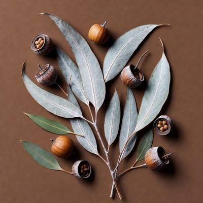 Eucalyptus Leaves and Seed Pods