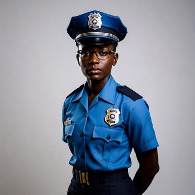African-American woman in police uniform