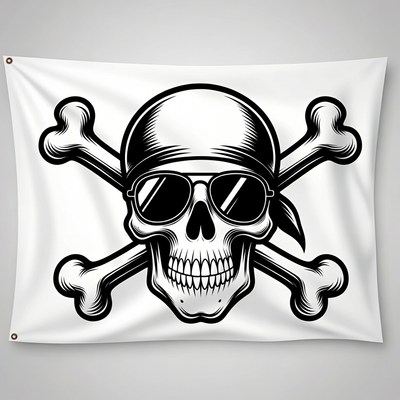 Skull with Sunglasses and Crossed Bones