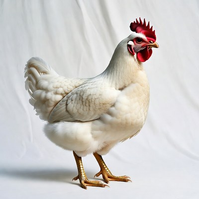 White hen with red comb