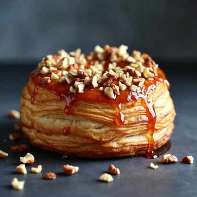 Caramel Pecan Puff Pastry Dessert